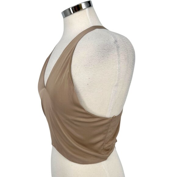 ASTR The Label Strappy Halter Crop Top Beige Size Large - Picture 4 of 9